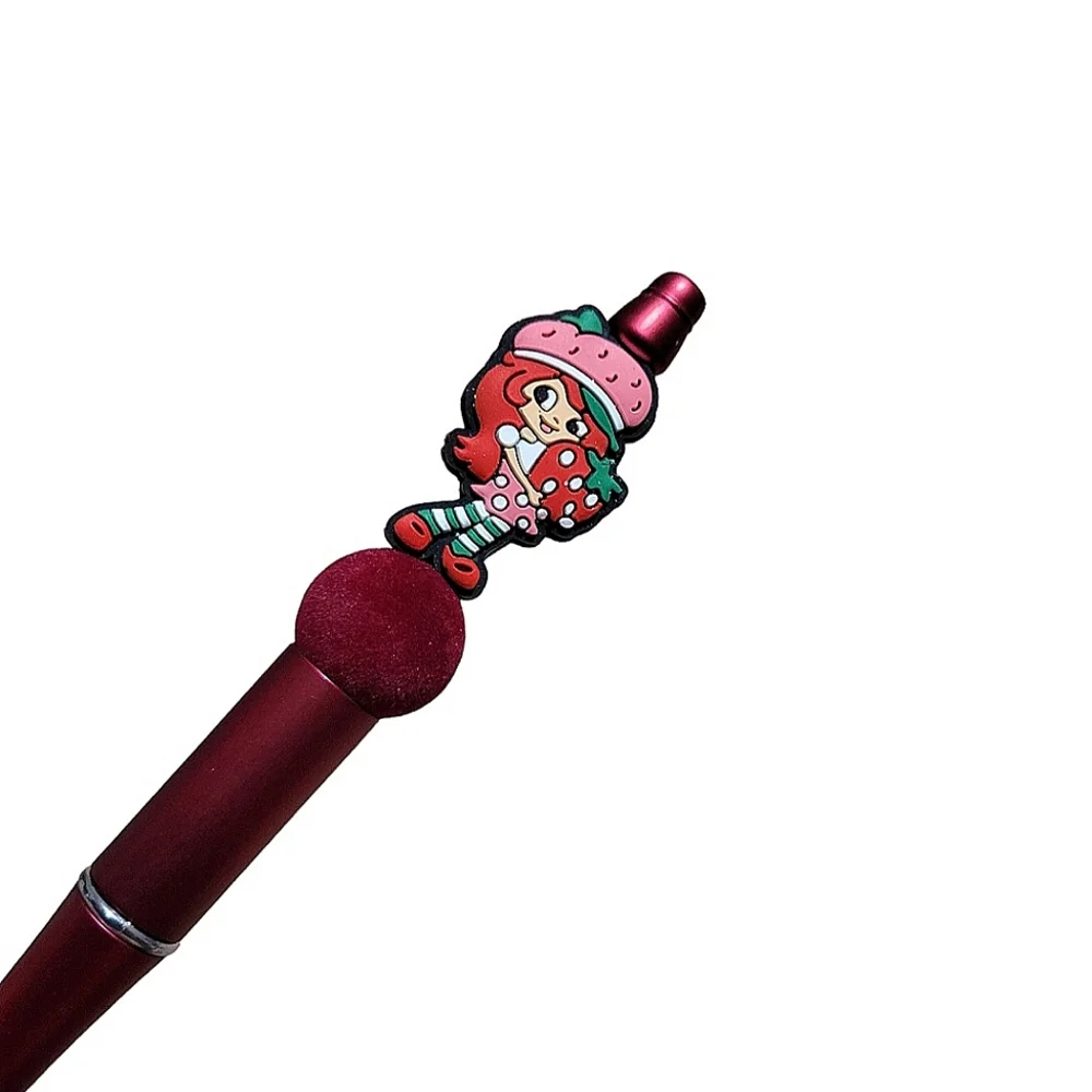 Strawberry Shortcake Beaded Ballpoint Twist Pen Focal Bead Red